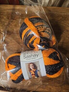 Red Heart Boutique Sashay Team Spirit Yarn - Orange & Black (#1941)